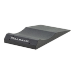 A black 16" wide FlatStoppers car storage ramp with the Maserati logo on the front.