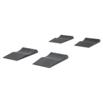 Set of 4  black 16" wide FlatStoppers car storage ramp with the Maserati logo on the front.