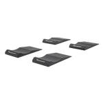 Set of 4 black 16" wide FlatStoppers car storage ramp with the Maserati logo on the front.