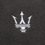 Close up on Maserati Trident Logo