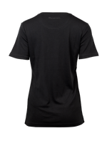 Back of Black women’s T-shirt.